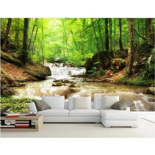 Custom mural 3d photo wallpaper HD forest stream clear landscape background living room Home decor wallpaper for wall 3 d