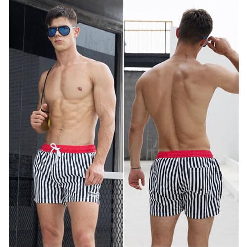 2021 NEW Swimwear Men Swim Shorts Mens Swimming Trunks Striped Swimsuit Man Beach wear Surf Board Bathing Suit Badeshorts Briefs