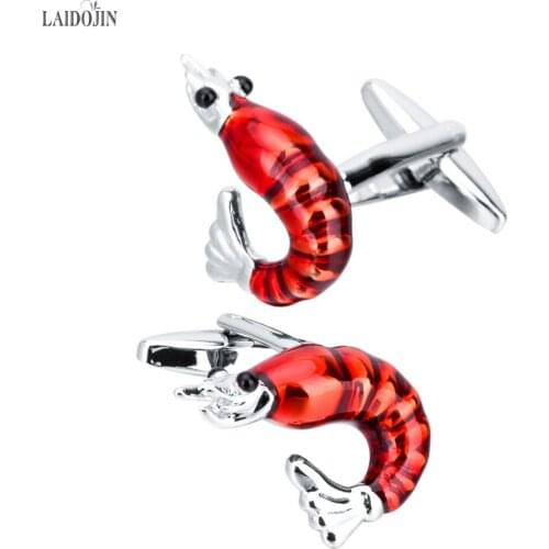 LAIDOJIN Novelty Lobster Cufflinks for Mens Shirt Suit Cuff buttons High Quality Animal Cuff Links Brand Jewelry Husband Gift