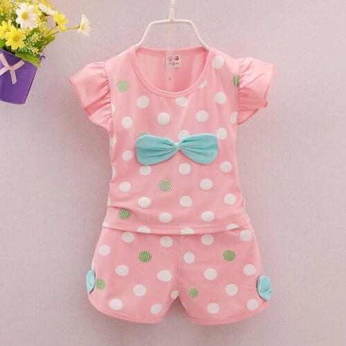 Baby Girls Clothes Summer 2020 Polka Dot O-neck Sleeveless Vest + Shorts 2PCS Infant Outfits Kids Bebes Jogging Suits Tracksuits