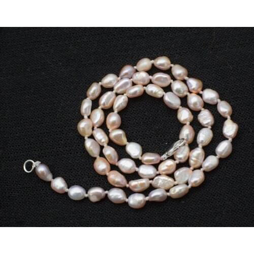 Freshwater pearls purple baroque 5-9mm necklace 16inch wholesale beads nature FPPJ