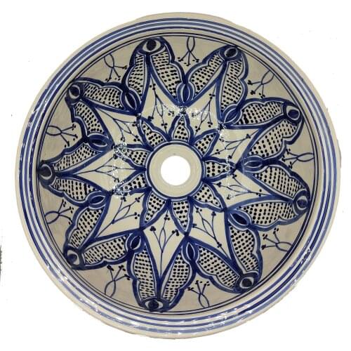 Lavatory bathroom sink ceramic Moroccan Tunisian hand painted 1507210804