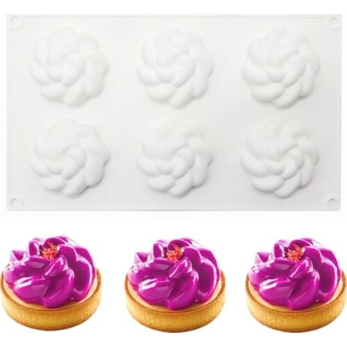 Flower Tart Cake Mold Mousse Mold For Baking Dessert Ring Art Mousse Silicone 3D Mould Silikonowe Moule Tartlet Pan Pastry Tools