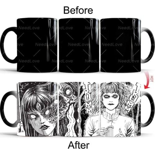 Junji Itou TOMIE Whirlpool Fans Anime Magic Mug Temperature Color Changing Mugs Heat Sensitive Cup Coffee Tea Milk Mug Novelty