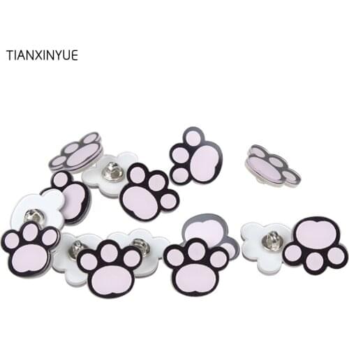 TIANXINYUE 20pcs Cat Foot Buttons cartoon jeans Buttons Sewing Buttons Scrapbooking Crafts Accessories