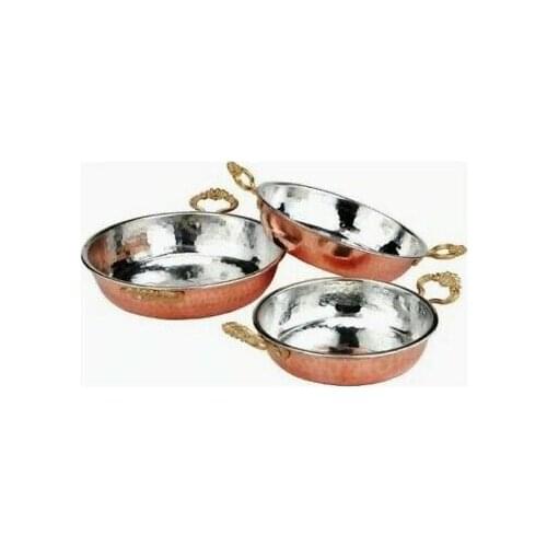 Turkish Coppery 3'lü Copper Sahan Set copper non-stick frying pan steak egg frying pan kitchen cooking tools