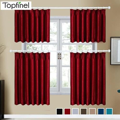 Topfinel Velvet Short Curtains for Living Room kitchen Door Window Panel Curtain Drapes Solid Color Divider Home decor