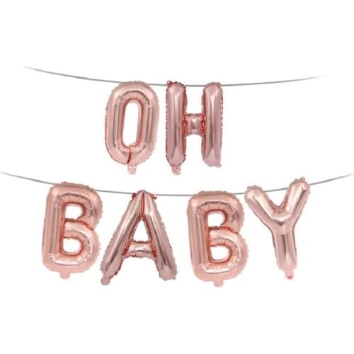 16 inches oh Baby Aluminum Film Balloons Letter Set Birthday Decoration Baby Shower Welcome