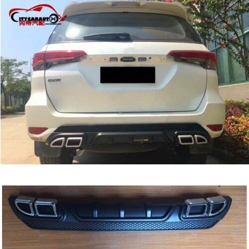 CITYCARAUTO REAR BUMPERS REAR PROTIVTES COVER Rear Bumper Protector Dual Diffuser Spoiler FIT FOR FORTUNER 2015 -2017