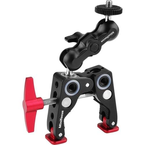 Camera Clamp Mount Monitor 360° Ballhead Magic Arm Super Clamp Double Ball Head Adapter for DSLR Camera Gopro LED Lights Ronin