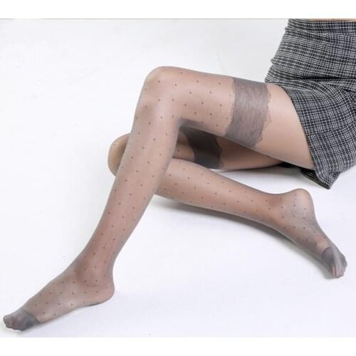Jacquard Lace Patterned Fashion Transparent Tights Collant Flexible Chic Pantyhose White Color Womens Lingerie Stockings