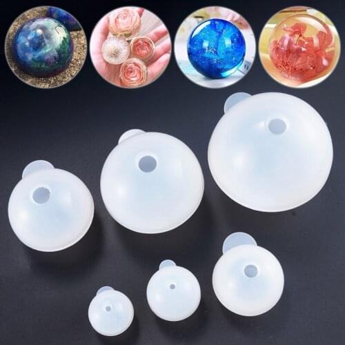 1pc DIY Crystal Round Ball Silicone Molds 3D Ball Pendant Epoxy Resin Crafts Handmade Jewelry Making Findings Tools Supplies