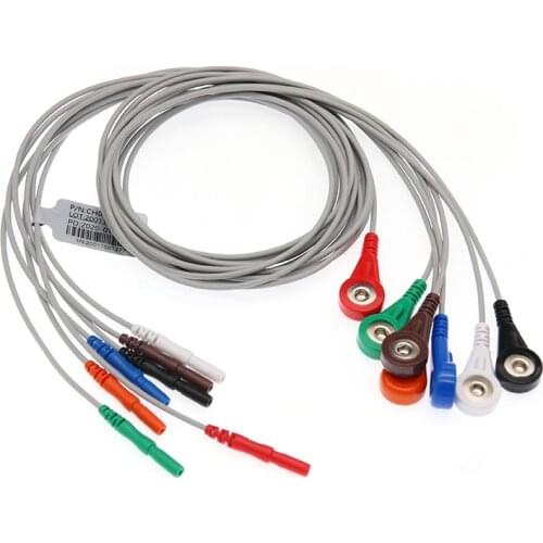 10set/Lot Din 1.5mm Style Holter 7Lead Cable and Leadwires with AHA Snap