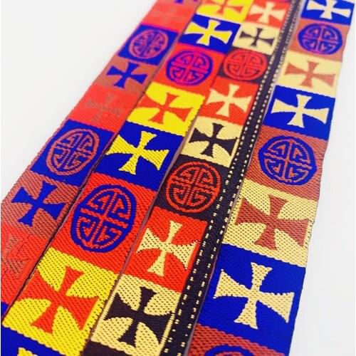 15MM Woven Jacquard Ribbon Geometric Pattern Ethnic Embroidery Webbing Lace Trim For Curtain Clothing Bag DIY Farbic