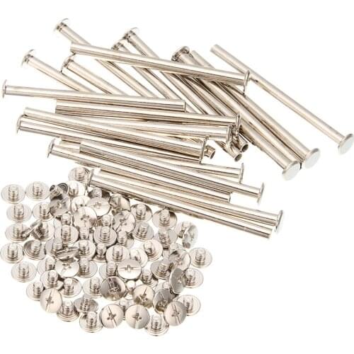 25pcs M5x70mm Iron-nickel-plated screw books Fingertight Picture books screw rivets albums butt recipes leaflet nail M5Hardware