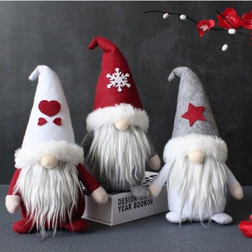 3 Types Christmas Faceless Gnome Santa Doll Xmas Tree Hanging Ornament Decoration for Home Pendant Gifts Ornaments