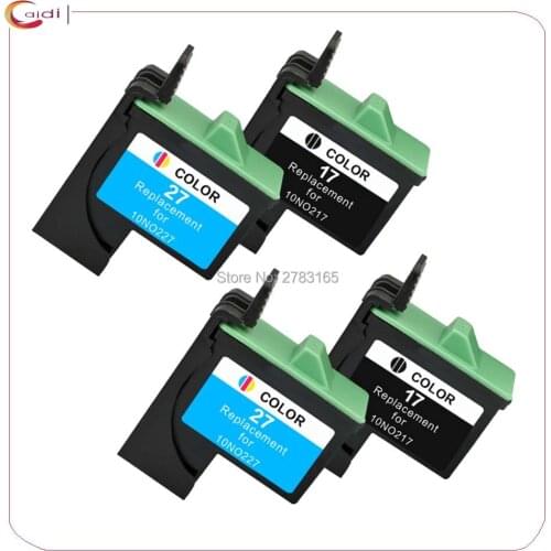 4PCS Compatible For Lexmark 17 27 Ink Cartridge For Lexmark i3 X75 X1100 X1150 X1270 X2250 Z13 Z23 Z34 Z515 Z517 printer