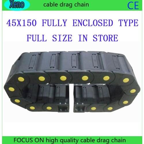 Free Shipping 45x150 1 Meters Fully Enclosed Type Plastic Cable Drag Chain Wire Carrier