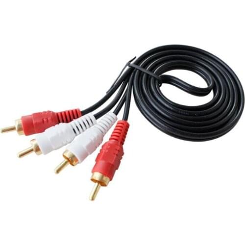 500pcs/lot Gold Plated 2RCA Male to 2 RCA Male Cable RCA Audio Cable AV Cable 1.5M 3M 5M for DVD TV CD Sound Amplifier