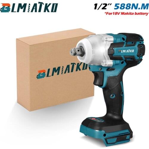 588 N.M Torque 188VF Brushless Cordless Electric Impact Wrench 1/2 inch Lithium-Ion Power Tools 4000rpm With 1 Battery