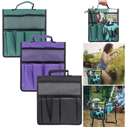 600D Oxford Cloth Garden Kneeler Tool Bag Garden Kneeler Seat Tool Bag Outdoor Work Portable Cart Home Storage Tool