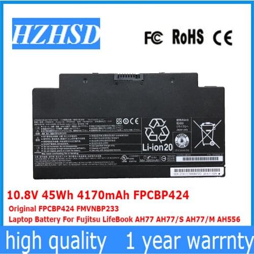 10.8V 45Wh 4170mAh FPCBP424 Original FPCBP424 FMVNBP233 Laptop Battery For Fujitsu LifeBook AH77 AH77/S AH77/M AH556