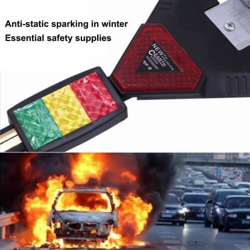 Car Grounding Earth Belt Anti-Static Strap Auto Electrostatic Rubber Strap Ground Wire with Reflective Sign for Car Truck SUV