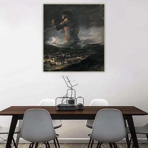 Citon Francisco Goya《The Colossus》Canvas Oil Painting World Famous Artwork Poster Picture Wall Background Decor Home Decoration