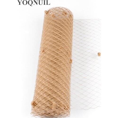 Khaki Or Multiple Color Mix Dot Birdcage Veil 25CM Width Hair Accessories Millinery Veils DIY Bridal Netting Hat Party Headwear