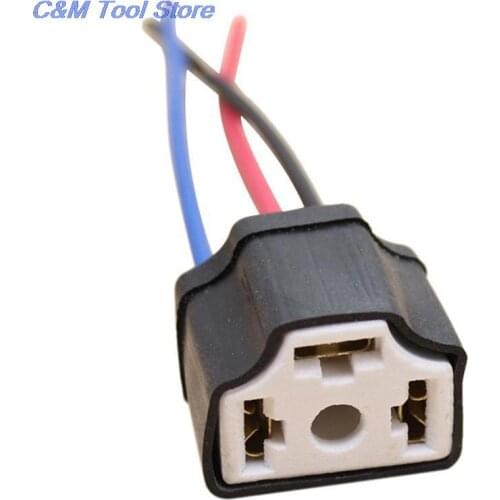 H4 9003 Ceramic Wire Wiring Car Head Light Bulb Lamp Harness Socket Plug