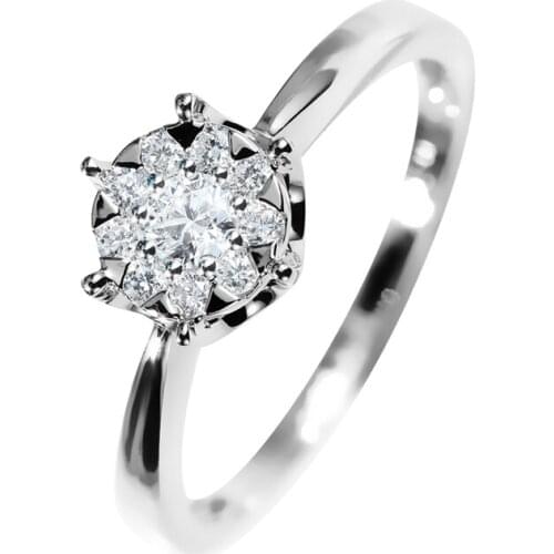 EDI Diamond Engagement Ring 14k White Gold 0.23ctw G/SI Natural Diamond Wedding Ring Marriage Promise Ring For Women