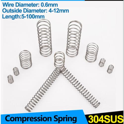 Stainless Steel Compression Spring Wire Diameter 0.6mm Shock Absorbing Pressure Spring Damping Return Spring Custom