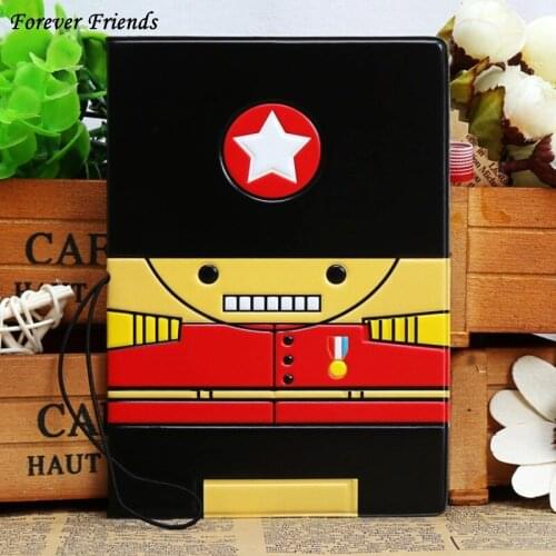 Hot PU&PVC Passport Holder Cover ID Credit Card Cover Bags Folder for Travel -Soldiers wear a hat pattern