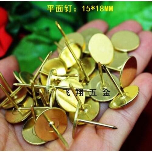Hardware Decorative Upholstery flat Tacks Antique gold Nail Studs Leather Crafts Furniture sofa decor 15mm*18mm nail