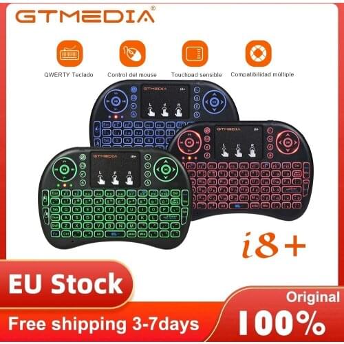 GTmedia i8+ I8S Keyboard Backlit Spanish Version Air Mouse 2.4GHz Wireless Keyboard Touchpad Handheld for Android TV BOX GTC G1