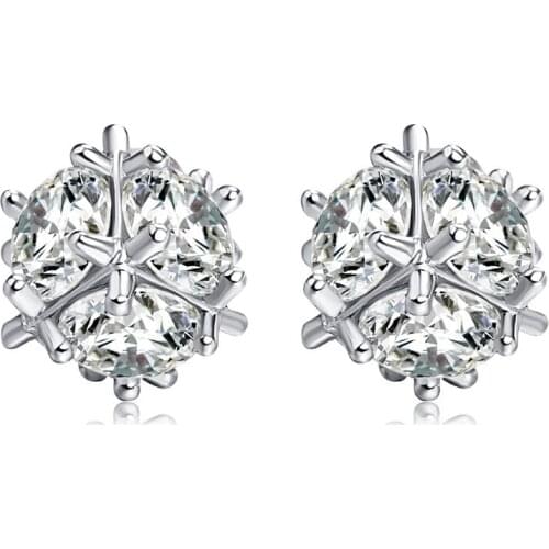 Love & Annie Trendy Clear CZ Stud Earrings Ball Shape Colorful Earrings for Women Fashion Jewelry Gift for Girls