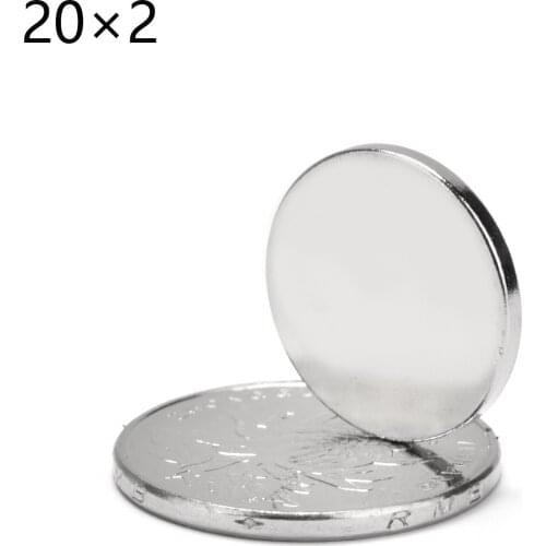 5~100pcs 20x2 mm Powerful Magnetic magnet Strong 20mmx2mm Permanent Neodymium Magnets Disc 20x2mm Round Magnet sheet 20*2 N35