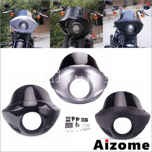 Universal Motorcycle 5.75" Headlight Fairing Windshield Kit 35-49mm Forks For Harley Sportster Dyna Honda Touring Sport Fairing