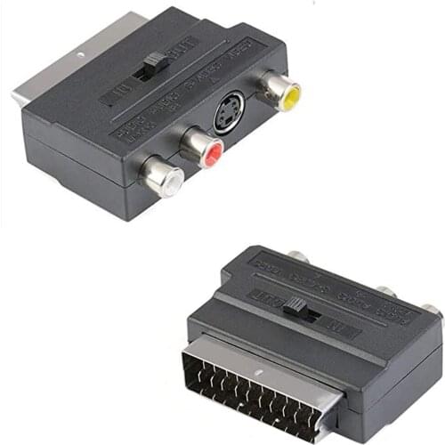 RCA to Scart Adapter Scart to SVHS Switched Adapter for Video DVD Recorder Tv Television Projector