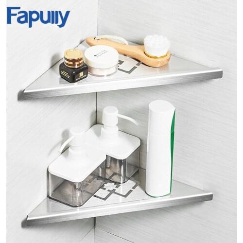 Bathroom Shelves Brushed Nickel Stainless Steel Wall Mount Shower Single Double Tier Basket Storage Bath Accessories Shelf G210