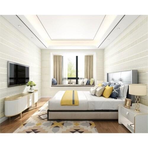 Beibehang Simple striped wallpaper deerskin thickening living room bedroom wallpaper Chinese guest background wall 3d wallpaper