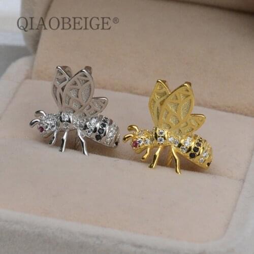 QIAOBEIGE diy pearl pendant mountings new product Bee Shaped Pendant accessory jewelry making, 925 Sterling silver material