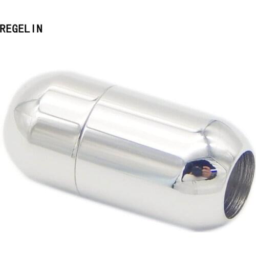 REGELIN New 2pcs/lot Silver Tone Stainless Steel Magnetic Clasp Hooks Hole Size 3/6/8mm For Leather Cord DIY Jewelry Findings