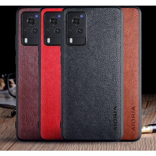 Case for Vivo X60 Pro Vivo X60 5G funda luxury Vintage Leather skin capa tpu hard cover for vivo x60 pro case coque