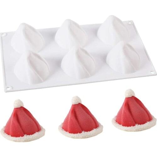 Christmas Silicone Cake Mold Christmas Hat Baking Molds Xmas DIY Dessert Chocolate Pudding Fondant Mould Cake Decorating Tools