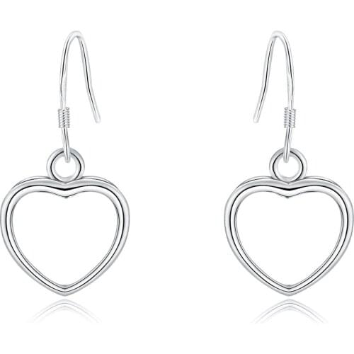 925 Sterling Silver colorEarrings For Women Love Heart Earrings Girl Small Round Stud Earrings Female Minimalism