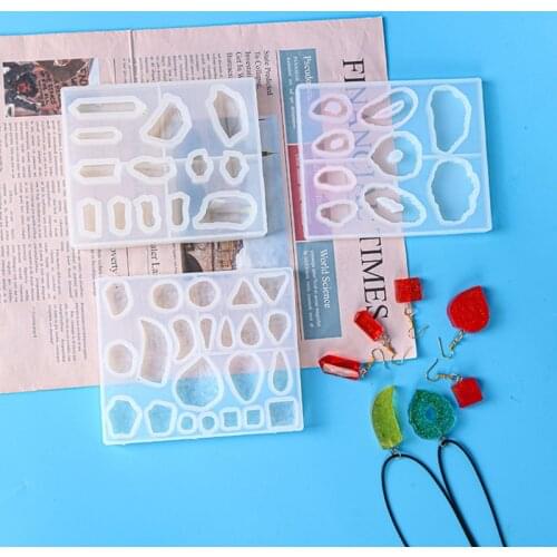 Earrings Epoxy Resin Mold Ear Studs Dangle Casting Silicone Mould DIY Crafts Jewelry Necklace Pendants Making Tool