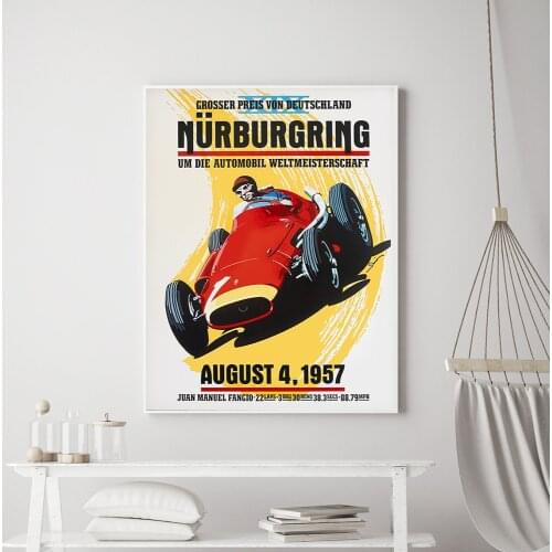 Nordic Poster Classic Racing Car F1 Racing Art Wall Art Picture Print Canvas Painting Print Modern Home Living Room Decoration