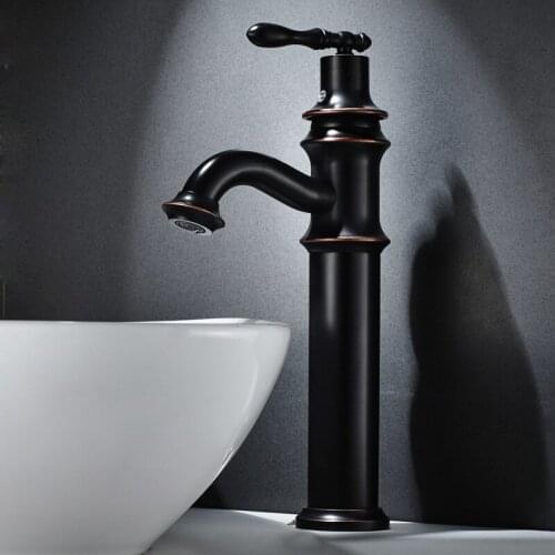 Basin Faucets Antique Bronze Brass Faucet Bathroom With Single Handle Vintage Deck Mount Torneiras Hot Cold Bath Mixer Water Tap