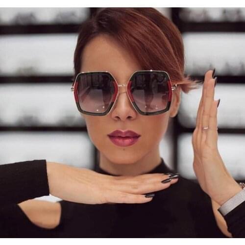 New Hot Square Square Luxury Sunglasses Women Brand Double Colors Sun Glasses Female No Logo Men Shades Unisex UV400